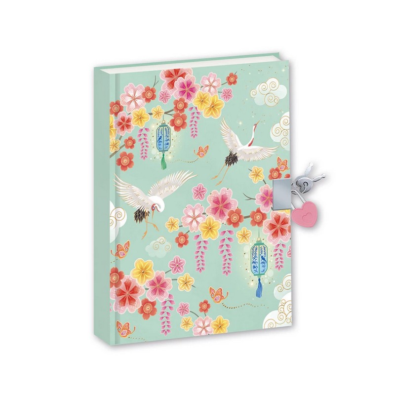 Diario segreto in stile giapponese per bambini con 4 penne gel glitter e adesivi